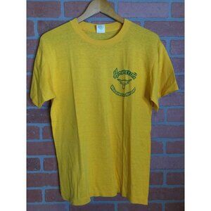 Vintage Men's T Shirt Howard's Western Steer Single Stitch Orange Size Large